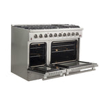 Forno Galiano 48" Stainless Steel Freestanding Double Oven Gas Range (6.58 Cu. Ft.) - FFSGS6244-48