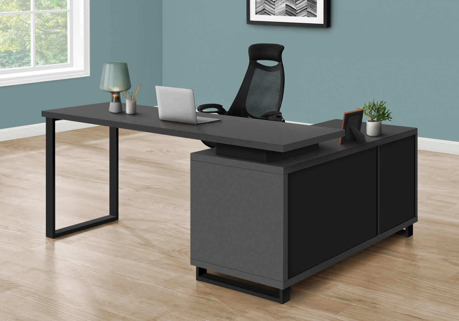 Runo Desk - Modern Grey