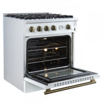 Forno Marco 30" White Freestanding Gas Range (4.32 Cu. Ft.) - FFSGS6277-30WHT