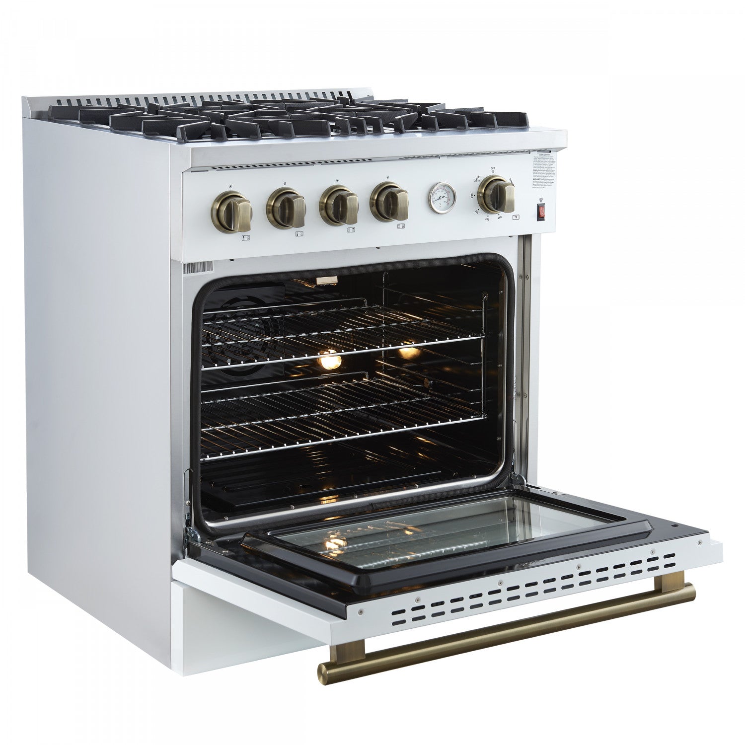 Forno Marco 30" White Freestanding Gas Range (4.32 Cu. Ft.) - FFSGS6277-30WHT