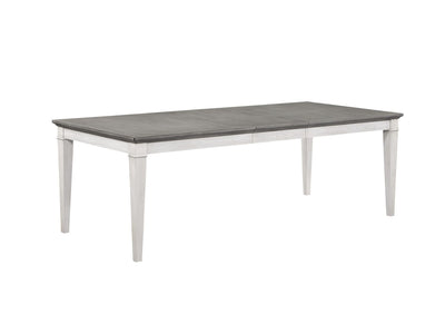Greyridge Farm Table de salle à manger avec rallonge – gris, blanc
