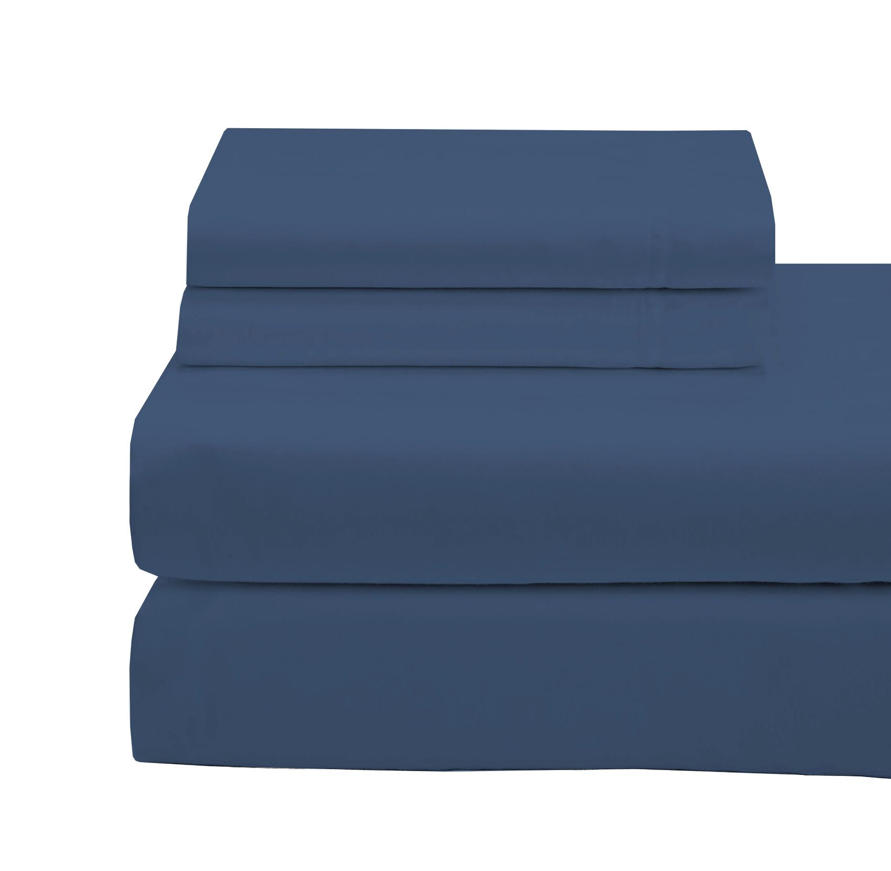 Cotton House 100% Organic Cotton Queen Sheet Set - 500 Thread Count Navy