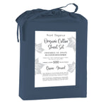 Cotton House 100% Organic Cotton Queen Sheet Set - 500 Thread Count Navy