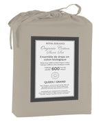 Cotton House 100% Organic Cotton King Sheet Set - 600 Thread Count Beige