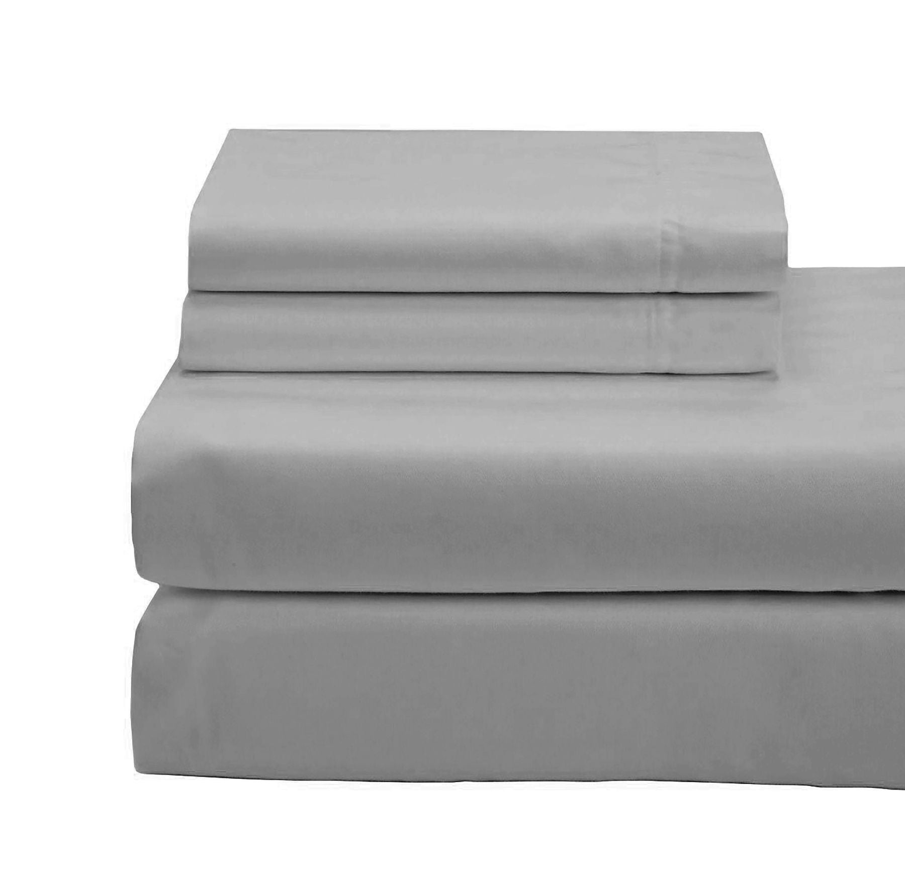 Cotton House 100% Combed Cotton Queen Sheet Set - 650 Thread Count Light Grey