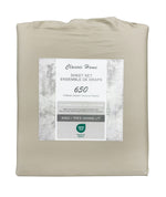 Cotton House 100% Combed Cotton King Sheet Set - 650 Thread Count Beige