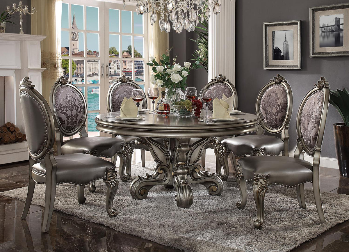 Escalera 60" Round Dining Table - Antique Platinum