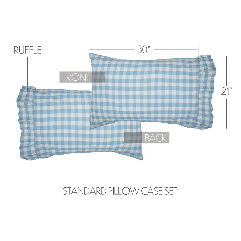 Selena III Standard Pillow Case - Blue Check - Set of 2