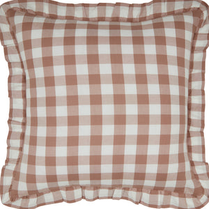 Selena III Ruffled Fabric Pillow - Portabella Check - 18x18