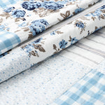 Selena II Patch King Quilt - Blue Floral