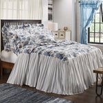 Selena II Ruffled Queen Coverlet - Blue Floral