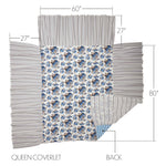 Selena II Ruffled Queen Coverlet - Blue Floral