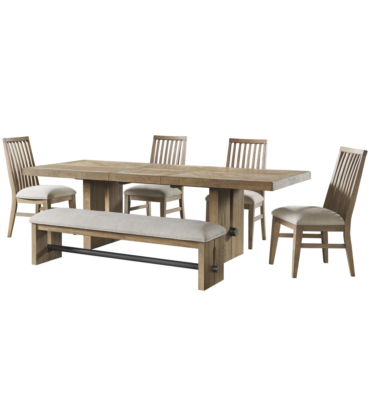 Landmark 6-Piece Extendable Dining Set - Brown, Beige