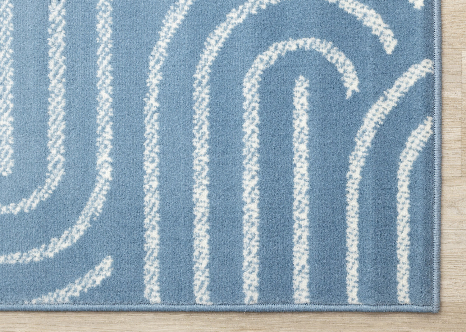 Functional Modern Links Area Rug - 8' X 11' - Blue/Cream