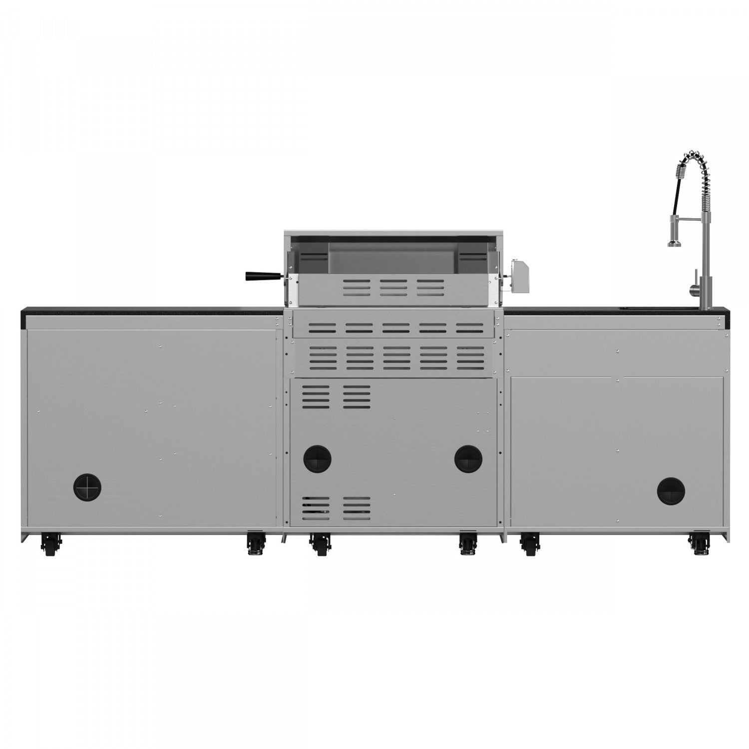 Forno Bulnes Black Countertop Outdoor Kitchen with 30" 60,000 BTU BBQ and Beverage Centre - FODKT2506BLK