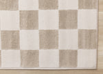 Logan Modern Checkered Area Rug - 8' X 11' - Beige/Cream