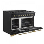 Forno Antico 48" Black Freestanding Dual Fuel Double Oven Range (5.5 Cu. Ft.) - FFSGS6113-48BLK