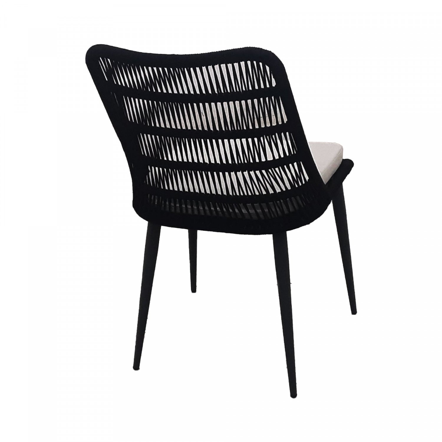 Rousseau Outdoor Dining Chair - Black/Ivory