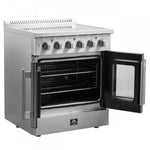 Forno Galiano 30" Stainless Steel French Door Electric Range with True Convection and Air Fry (4.32 Cu. Ft.) - FFSEL6917-30