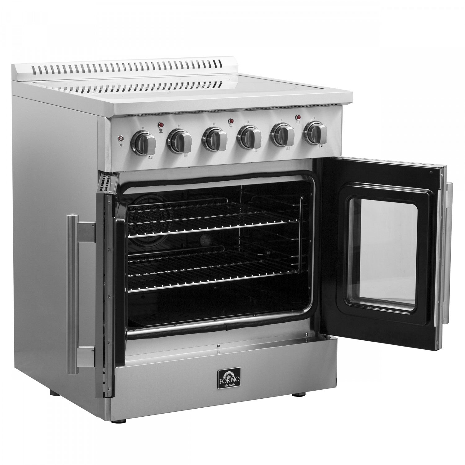 Forno Galiano 30" Stainless Steel French Door Electric Range with True Convection and Air Fry (4.32 Cu. Ft.) - FFSEL6917-30