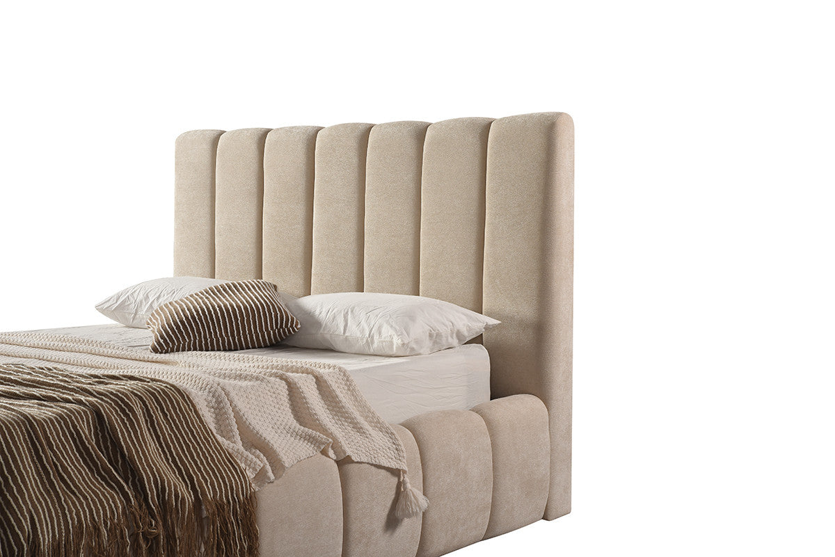 Lotus King Bed - Beige