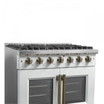 Forno Galiano 36" White French Door Freestanding Gas Range (5.36 Cu. Ft.) - FFSGS6444-36WHT