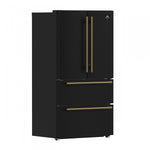 Forno Moena 36" 19.2 Cu.Ft. Black Counter-Depth French Door Refrigerator with Ice Maker - FFRBI1820-36BLK