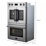 Forno Asti Stainless Steel 30" French Door Double Wall Oven With Dual True Convection And Air Fry (7.36 Cu. Ft.) - FBOEL1340-30