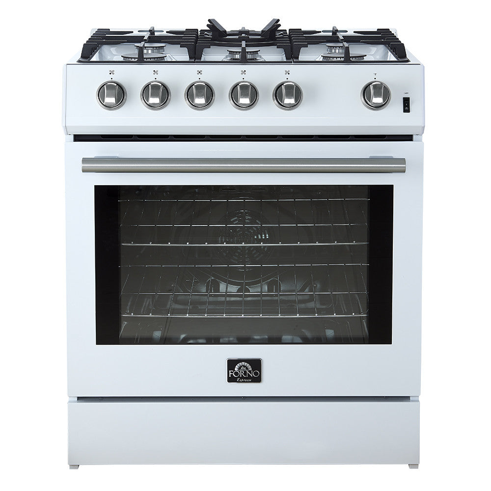 Forno Leonardo 30" White Freestanding Gas Range (5.0 Cu. Ft.) - FFSGS1116-30WHT