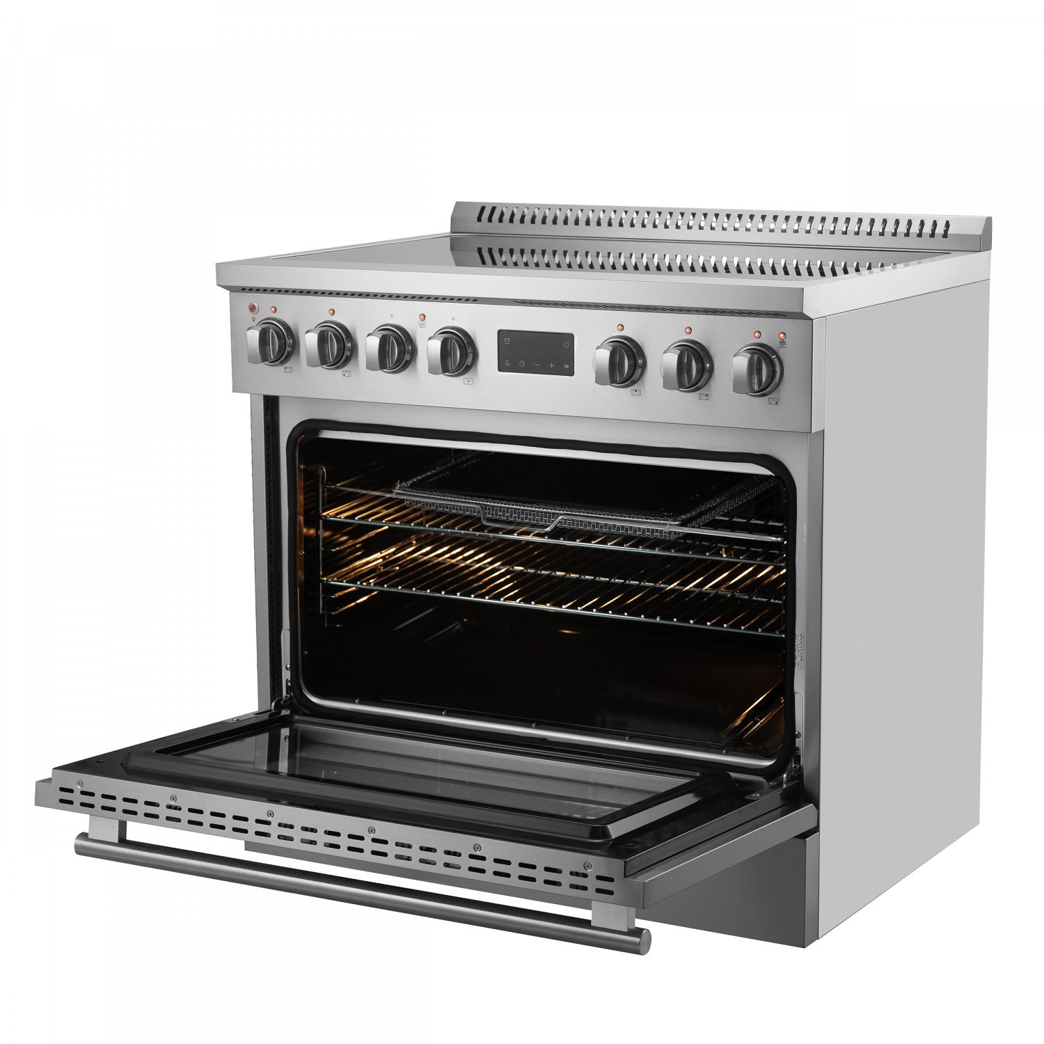 Forno Torino Stainless Steel 36" True Convection Induction Range with Air Fry and Air Sous Vide (5.36 Cu. Ft.) - FFSIN0936-36