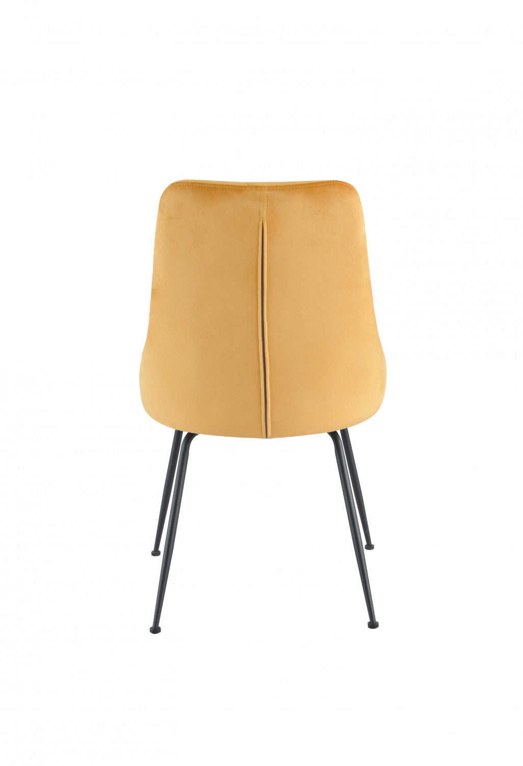 Peacock Velvet Dining Chair - Mustard Yellow/Black - Set of Two