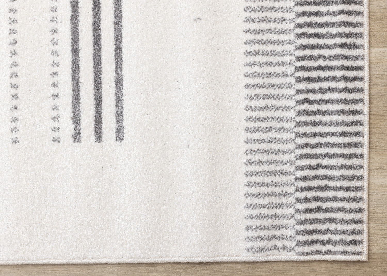 Claremont Sleek Modern Lines Area Rug - 8' X 11' - White/Grey