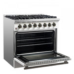 Forno Galiano 36" White Dual Fuel Range with True Convection (5.36 Cu. Ft.) - FFSGS6156-36WHT