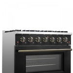 Forno Galiano 36" Black Freestanding Gas Range (5.36 Cu. Ft.) - FFSGS6244-36BLK