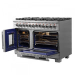 Forno Capriasca 48" Stainless Steel Freestanding Dual Fuel Double Oven Range with True Convection (6.58 Cu. Ft.) - FFSGS6387-48