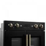 Forno Asti Black 30" French Door Double Wall Oven With Dual True Convection And Air Fry (7.36 Cu. Ft.) - FBOEL1340-30BLK