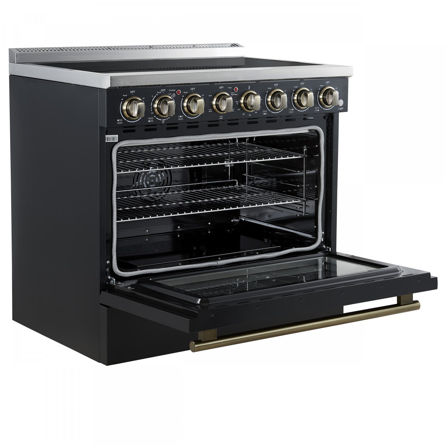 Forno Paolo 36" Black Freestanding Electric Range with True Convection (5.44 Cu. Ft.) - FFSEL6011-36BLK