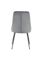 Peacock Velvet Dining Chair - Grey/Black - Set of Two