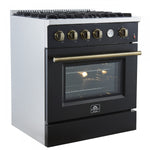 Forno Marco 30" Black Freestanding Gas Range (4.32 Cu. Ft.) - FFSGS6277-30BLK