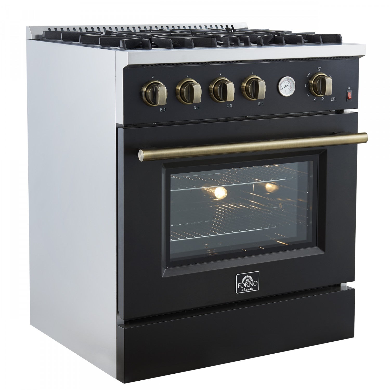 Forno Marco 30" Black Freestanding Gas Range (4.32 Cu. Ft.) - FFSGS6277-30BLK