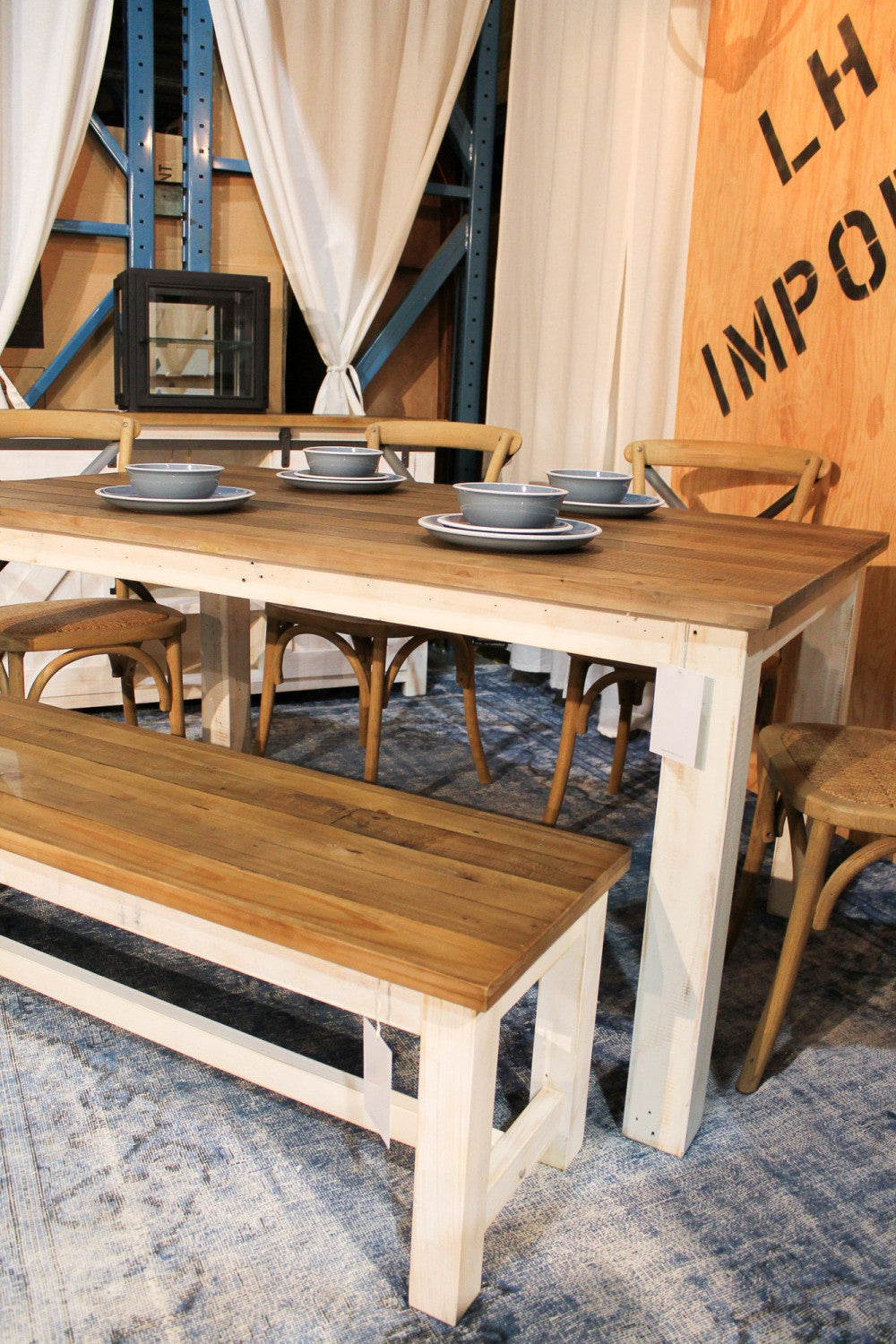 Borsgade Bench - White/Natural