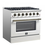 Forno Galiano 36" White French Door Freestanding Gas Range (5.36 Cu. Ft.) - FFSGS6244-36WHT