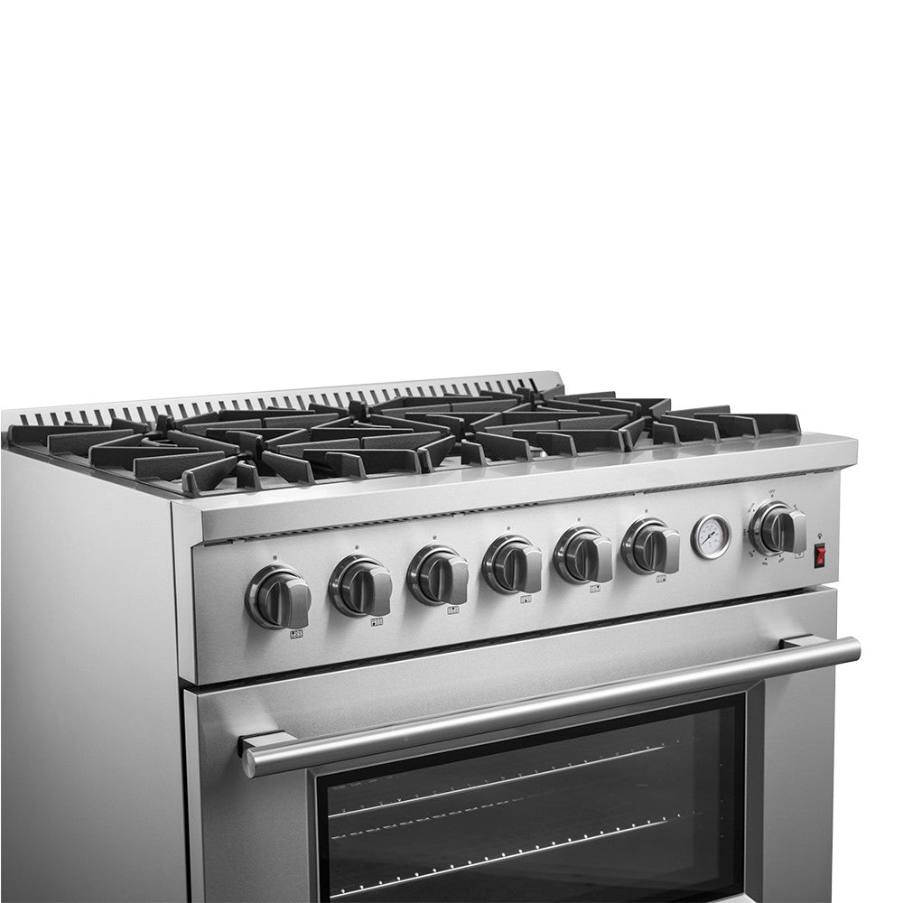 Forno Marco 36" Stainless Steel Freestanding Gas Range (5.36 Cu. Ft.) - FFSGS6277-36