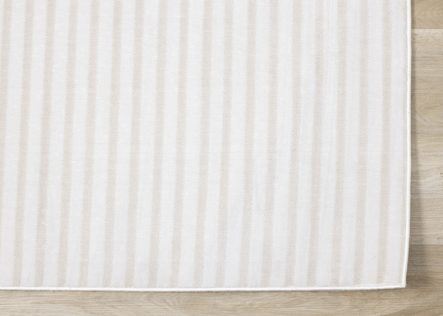 Machine Washable Modern Stripes Area Rug - 5' X 8' - Cream/Beige