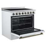 Forno Paolo 36" White Freestanding Electric Range with True Convection (5.44 Cu. Ft.) - FFSEL6011-36WHT