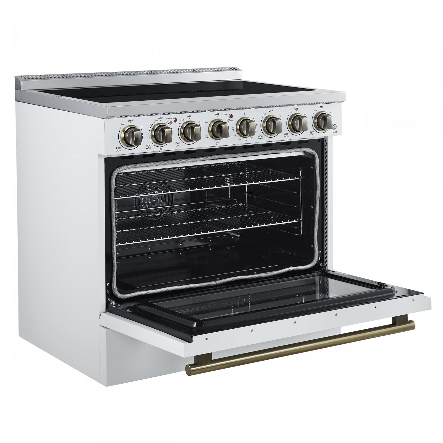 Forno Paolo 36" White Freestanding Electric Range with True Convection (5.44 Cu. Ft.) - FFSEL6011-36WHT