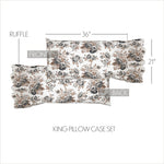 Selena IV Ruffled King Pillow Case - Floral - Set of 2