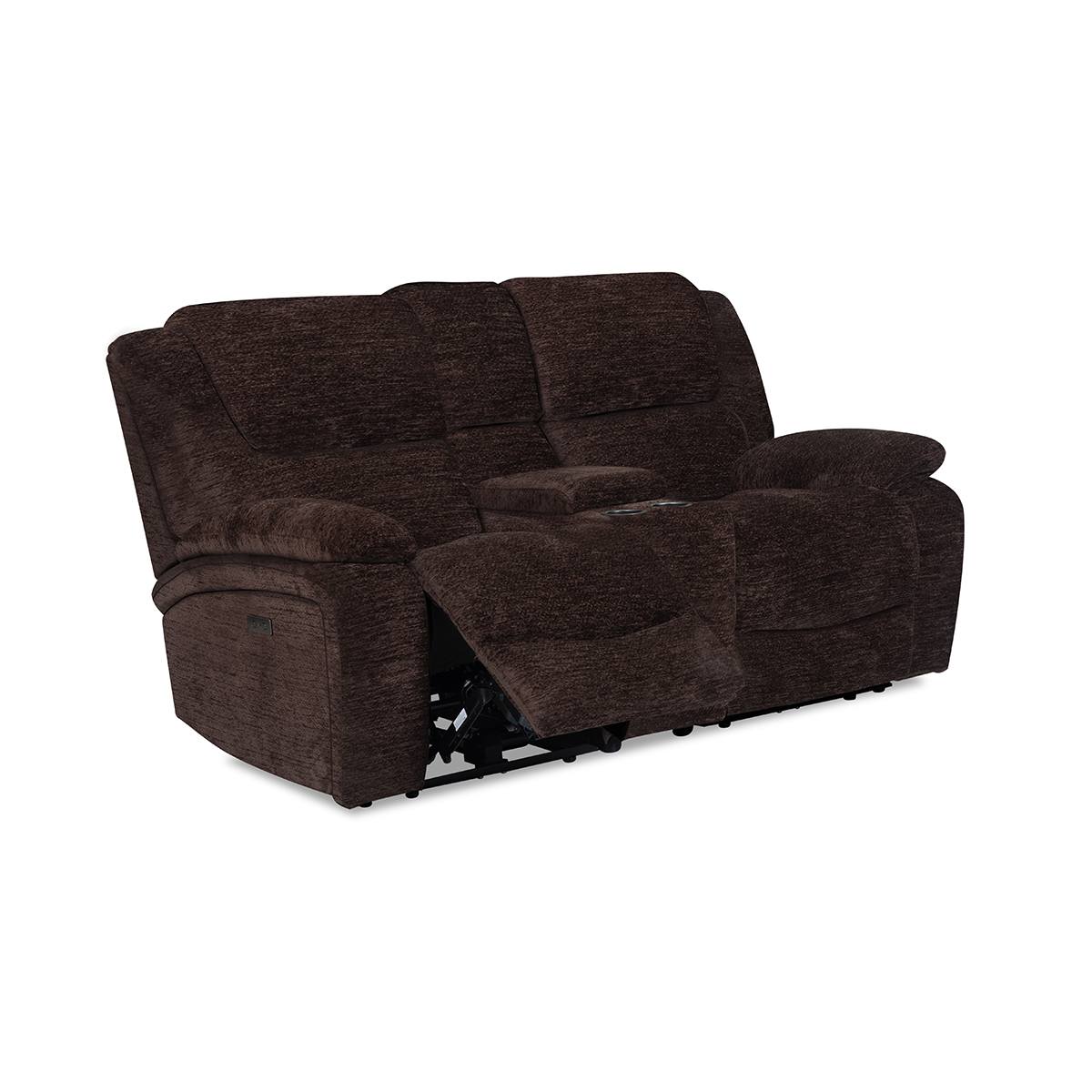 Maxwell Power Reclining Loveseat with Console - Brown