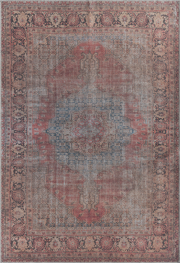 Jaipur 5' X 8' Washable Area Rug - Red and Blue