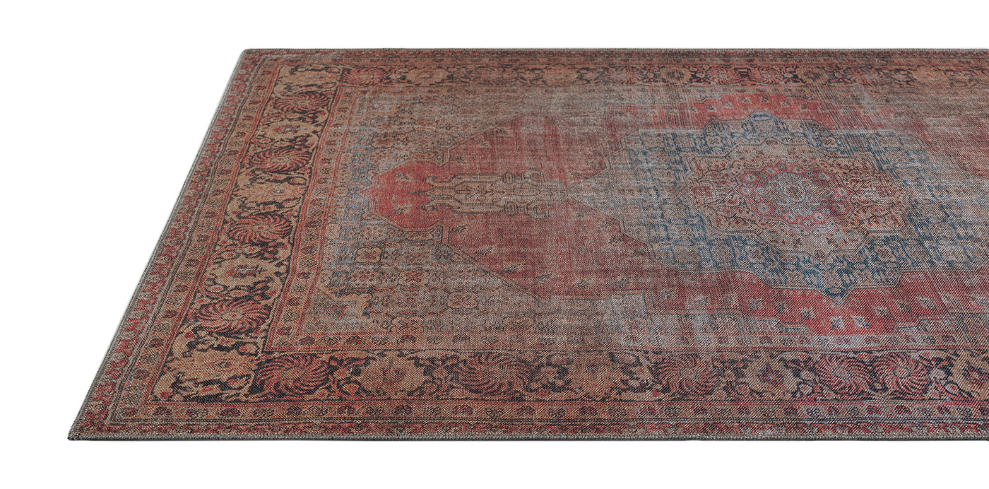 Jaipur 5' X 8' Washable Area Rug - Red and Blue